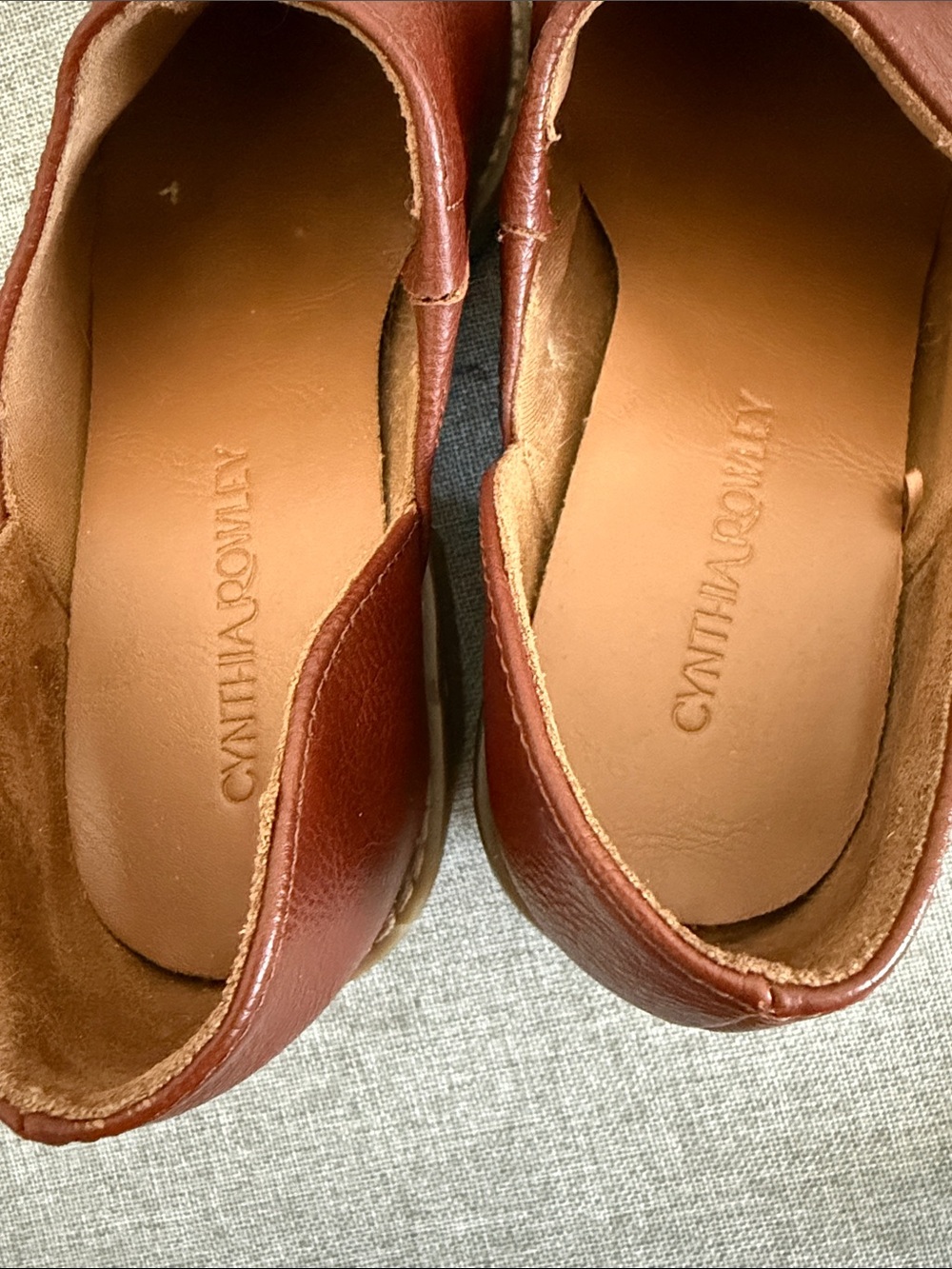 Cynthia Rowley Eddie Women's Pointed Leather Slip-On Mules in Cognac - Picture 5 of 9